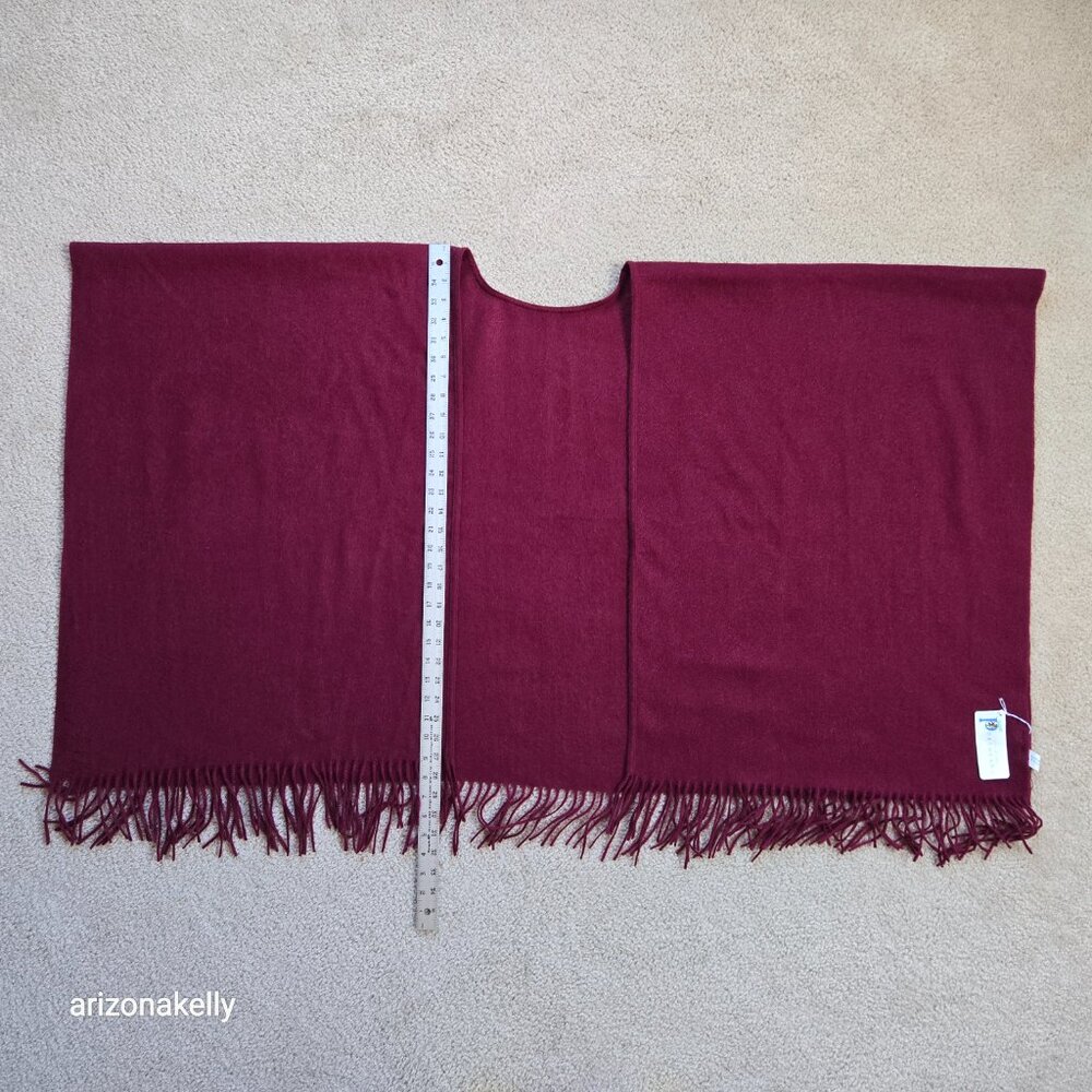 NWT Portolano Lambswool Wool Wrap Burgundy - Picture 14 of 14